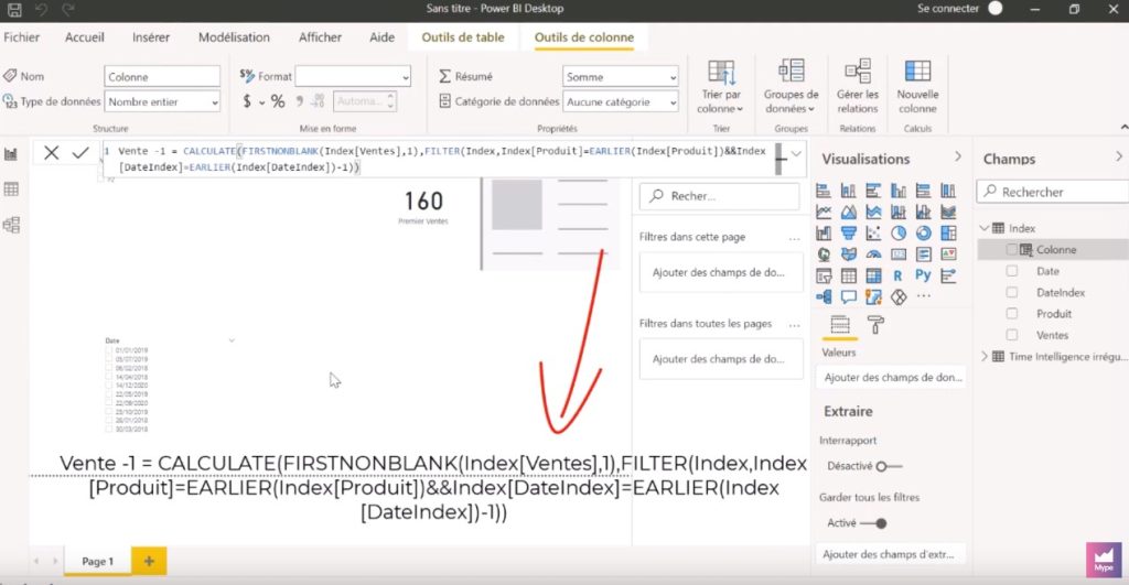 Logique temporelle Power BI Mype