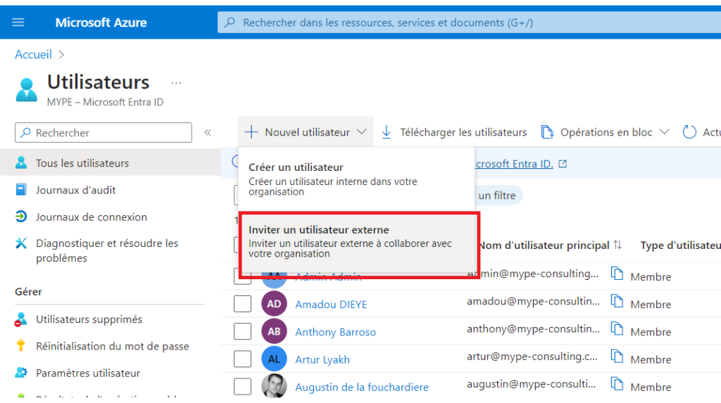 Utilisateur invité - MYPE