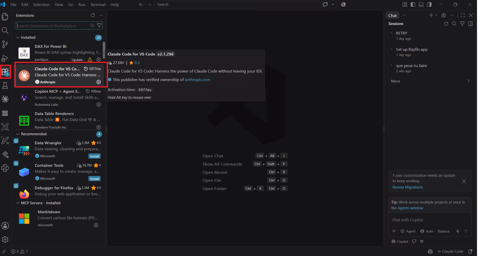 GitHub Copilot en mode agent dans Visual Studio Code
